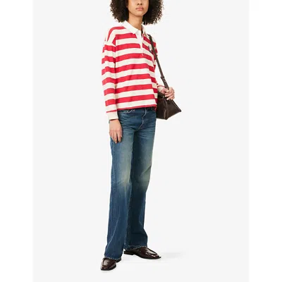 Mother Womens After Midnight The Reifler Straight-leg Denim Jeans In Blue