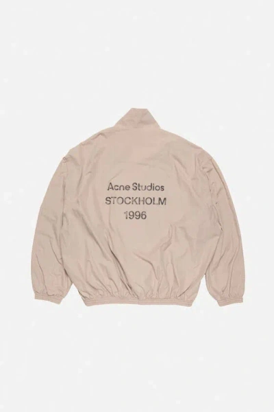 Acne Studios Logo Cotton Blouson Jacket In Brown