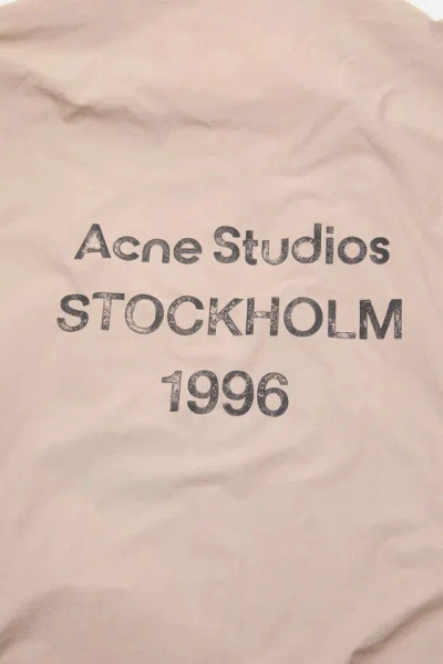 Acne Studios Logo Cotton Blouson Jacket In Brown