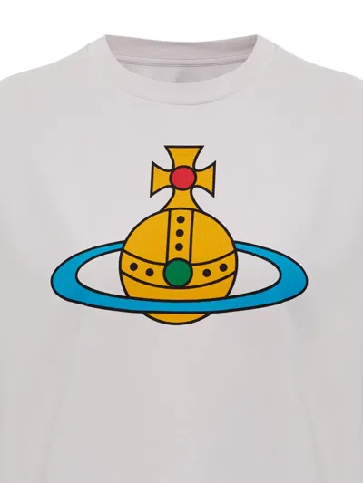 Vivienne Westwood Crew Neck Graphic Print Short Sleeve T-shirt In White