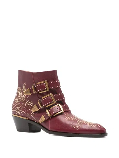 Chloé 40mm Susanna Studded Leather Ankle Boots In Multi