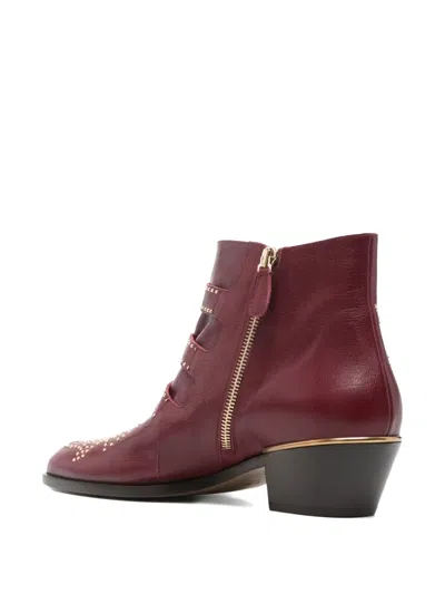 Chloé 40mm Susanna Studded Leather Ankle Boots In Multi