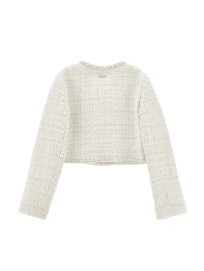 Monnalisa Buttoned Jacket In White