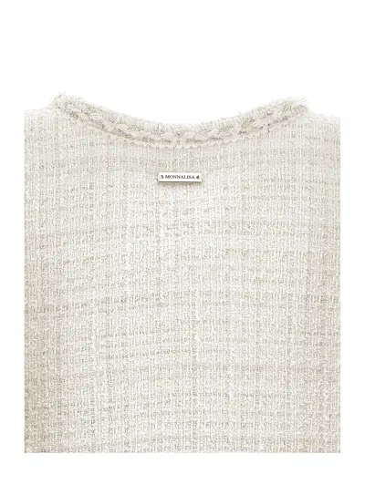 Monnalisa Buttoned Jacket In White