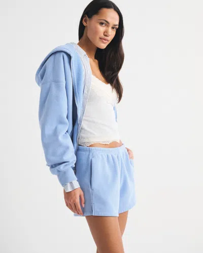 Abercrombie & Fitch High Rise Sunday Mini Short In Blue