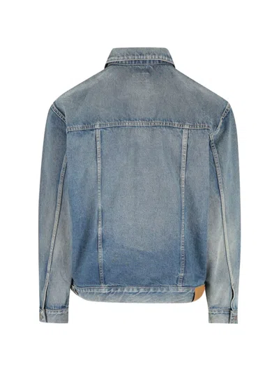 Saint Laurent Denim Jacket Collared Design Front Pockets In Blue
