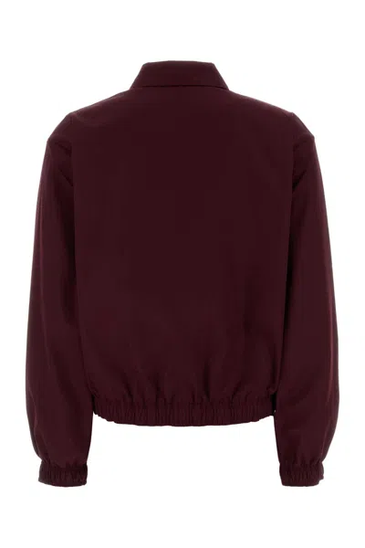 Prada Grape Poplin Jacket In Brown