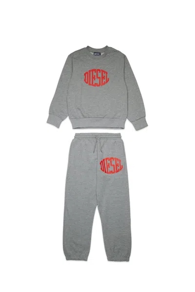 Diesel Sweatshirt Jumpsuit With Logo In Gray