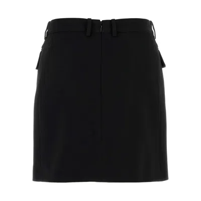 Balenciaga Women Viscose And Wool Twill Miniskirt In Black