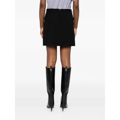 Balenciaga Women Viscose And Wool Twill Miniskirt In Black