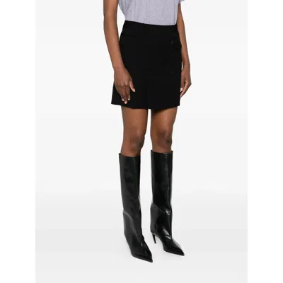 Balenciaga Women Viscose And Wool Twill Miniskirt In Black