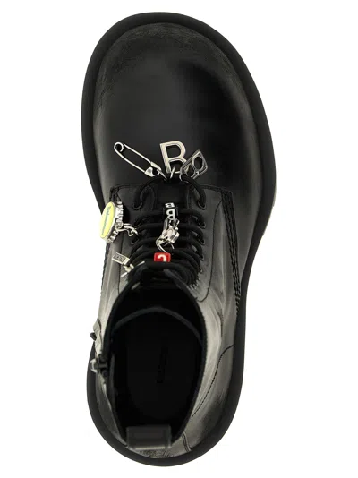 Balenciaga Black Leather Hummer Lace-up Ankle Boots In Black