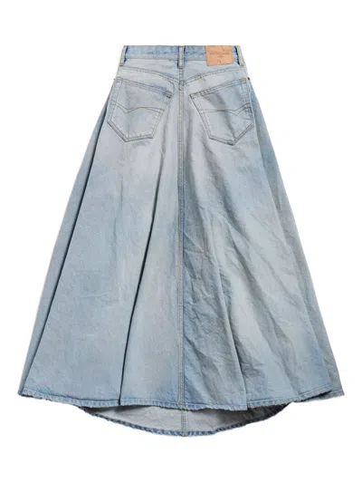 Balenciaga Maxi Skirt With Innovative Design And Five-pocket Style In Blue