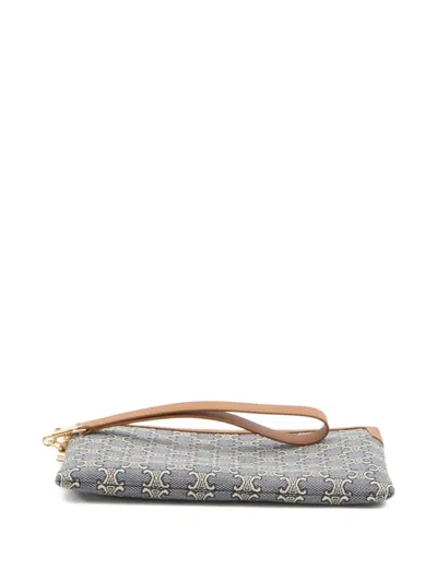 Celine Mini Clutch With Elegant Diamond Pattern In Blue
