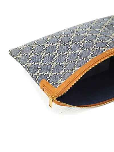 Celine Mini Clutch With Elegant Diamond Pattern In Blue