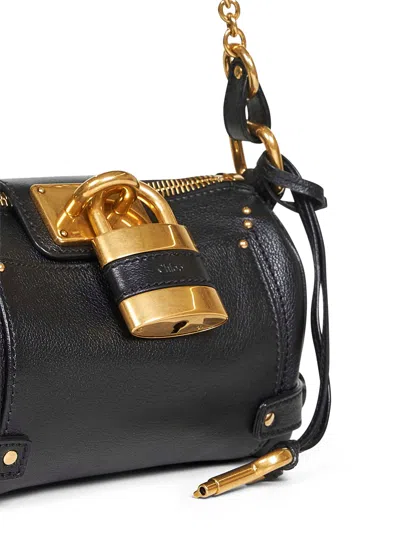 Chloé Chloe Women Black Leather Small Paddington Shoulder Bag In Multi