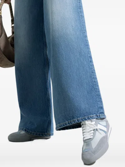 Chloé Kick Sneakers Low Top Mesh Suede Panels In Multi