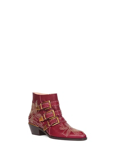 Chloé 40mm Susanna Studded Leather Ankle Boots In Multi