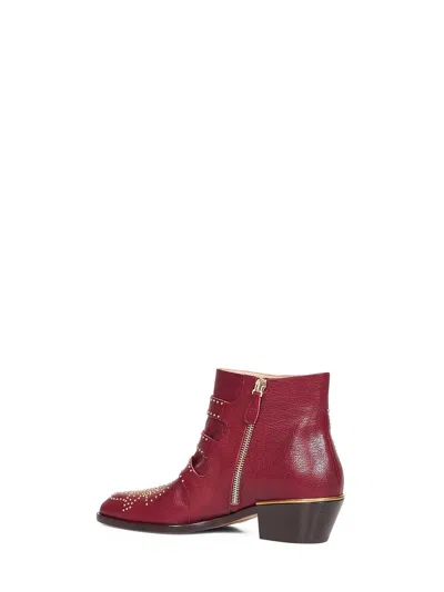Chloé 40mm Susanna Studded Leather Ankle Boots In Multi