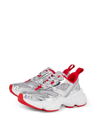 Christian Louboutin So Flo Metallic Leather-trimmed Mesh Sneakers In White
