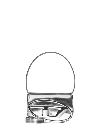 Diesel Luxurious Leather Shoulder Bag 1dr In Black