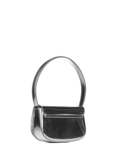 Diesel Luxurious Leather Shoulder Bag 1dr In Black