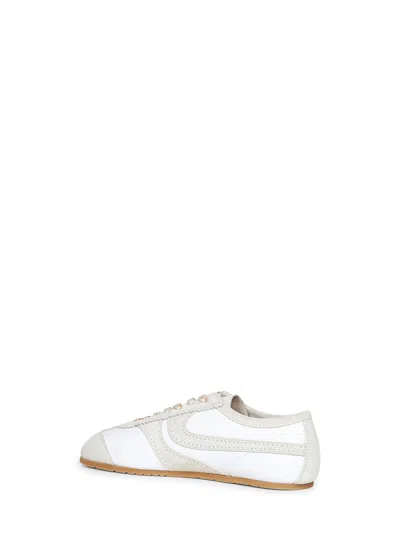 Dries Van Noten Leather Sneakers Low Profile Suede Panels Rubber Sole In Animal Print