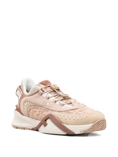 Fendi Mesh Flow Sneakers Perforated Design Pull Tab In Multi