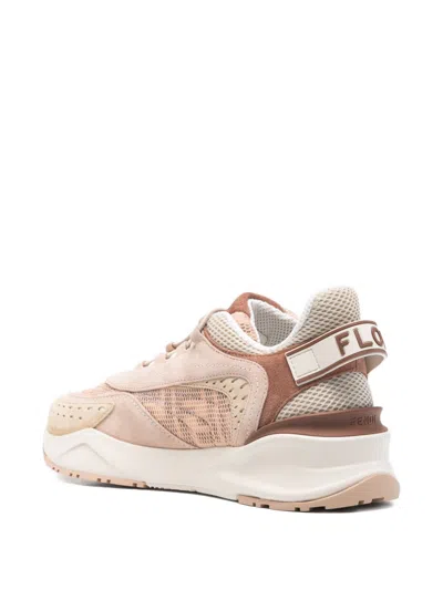 Fendi Mesh Flow Sneakers Perforated Design Pull Tab In Multi