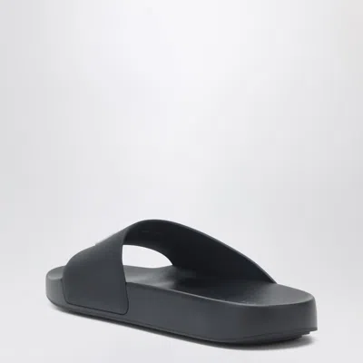 Givenchy Label Flat Mules In Black Rubber Women In Multi
