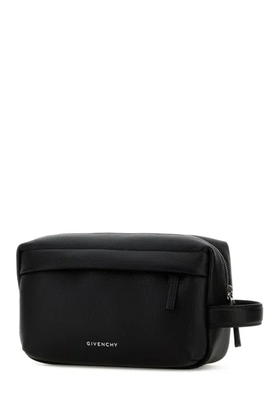 Givenchy Men Black Leather U Backpack Beauty Case In Black