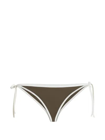 Brunello Cucinelli Triangle Bikini Set Nylon Silk Blend In Green