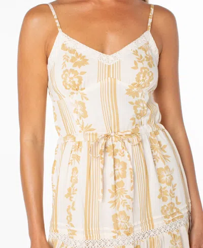 Roxy Azalea Floral Tiered Cotton Midi Dress In Multi