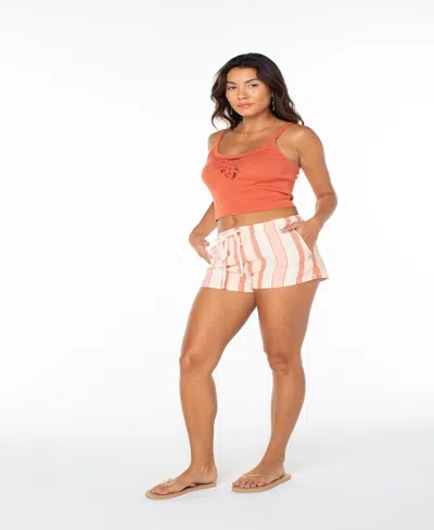 Roxy Iyla Stripe Drawstring Shorts In Multi