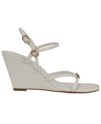 Guess Devve Slingback Wedge Sandal In White