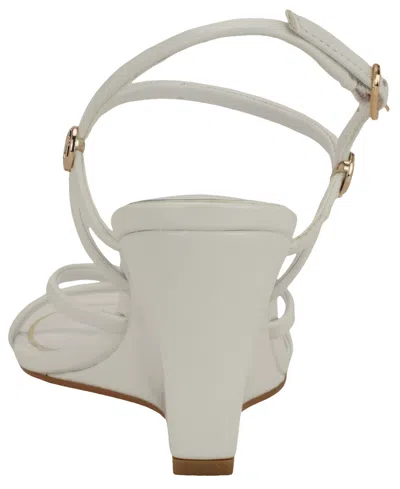 Guess Devve Slingback Wedge Sandal In White