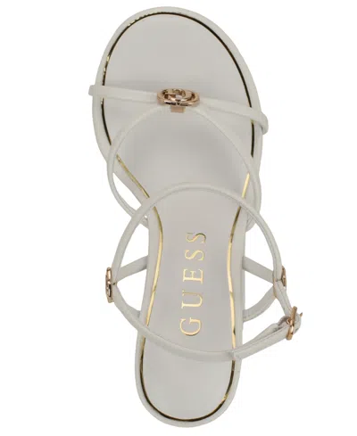 Guess Devve Slingback Wedge Sandal In White