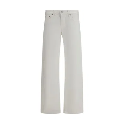 Agolde Vana Fold Wide-leg Jeans In White