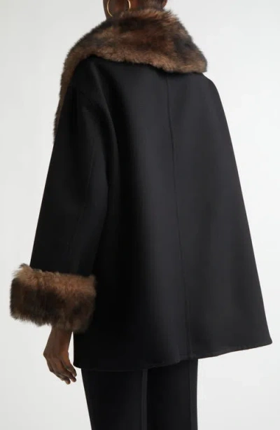 Valentino Compact Wool Coat In Black