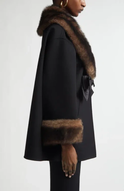 Valentino Compact Wool Coat In Black