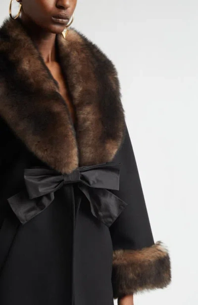 Valentino Compact Wool Coat In Black