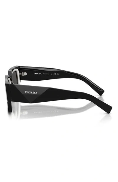 Prada 55mm Rectangular Sunglasses In Black