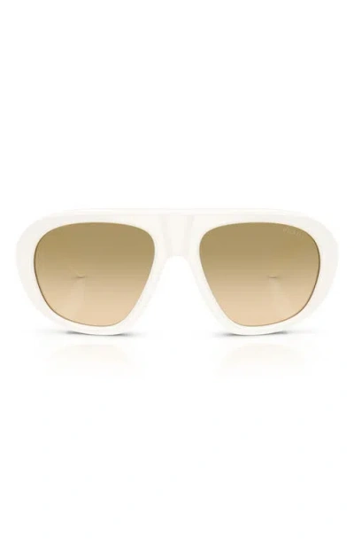 Prada Eyewear Oversized Pilot Sunglasses In White
