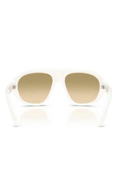 Prada Eyewear Oversized Pilot Sunglasses In White