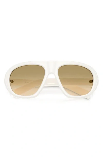 Prada Eyewear Oversized Pilot Sunglasses In White