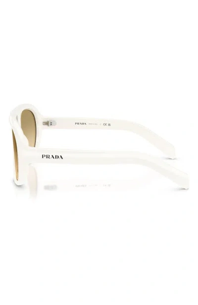 Prada Eyewear Oversized Pilot Sunglasses In White