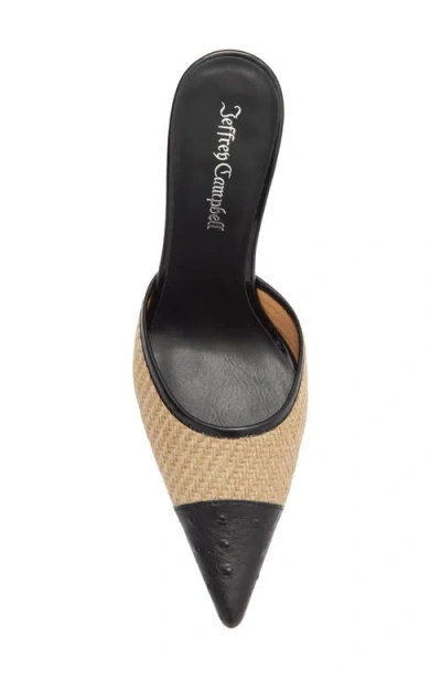 Jeffrey Campbell Parse Pointed Cap Toe Mule In Black