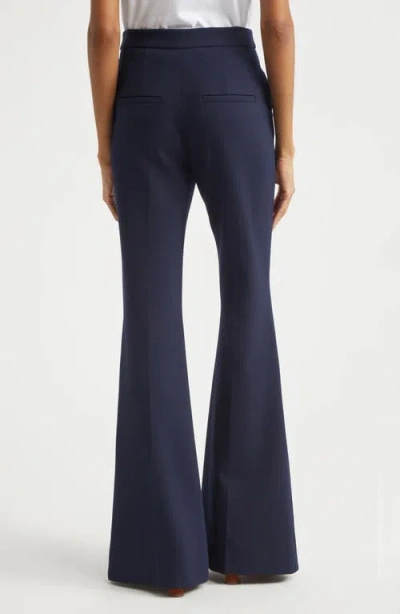 Veronica Beard Arden High Waist Flare Leg Pants In Blue