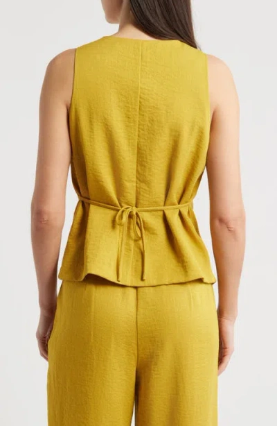 City Blues Button Front Vest In Multi