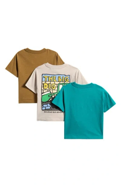 Next Kids' Digger Assorted 3-pack Cotton T-shirts In Multi